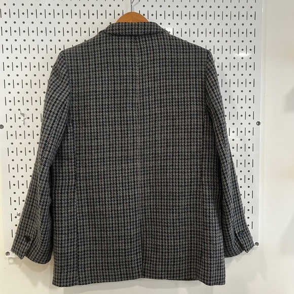 H&M Single-Breasted Houndstooth Blazer - Grey Blue Brown Green - US M - Picture 8 of 11